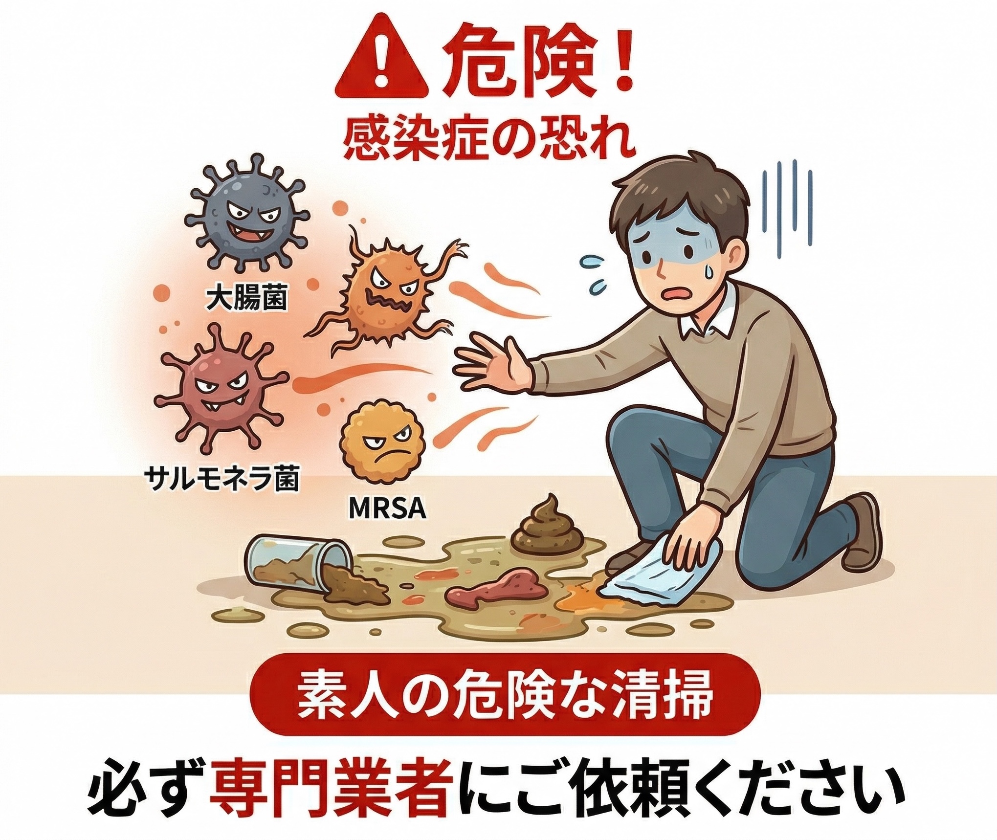 直接的な感染被害 - 大腸菌・サルモネラ菌・MRSAの危険